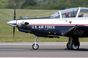 Female test pilot Patti Wagstaff flew the Texan on all show days