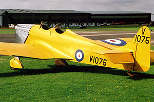 Wartime feel at North Weald  with Magister V1075 and T2 hangars in the background.