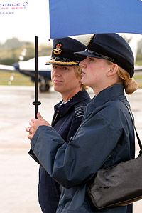 The RAF's Head of Recruiting, Group Captain Dawn McCafferty, left